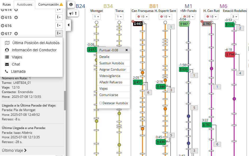 Informació d'autobús