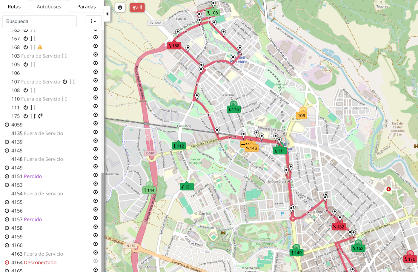 Informació d'autobús