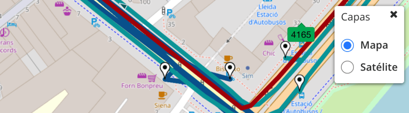 Desplegable capas del mapa