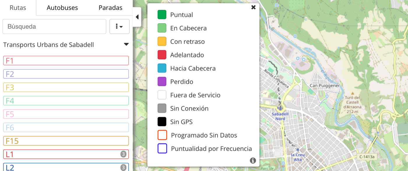 Posibles estados de un autobús