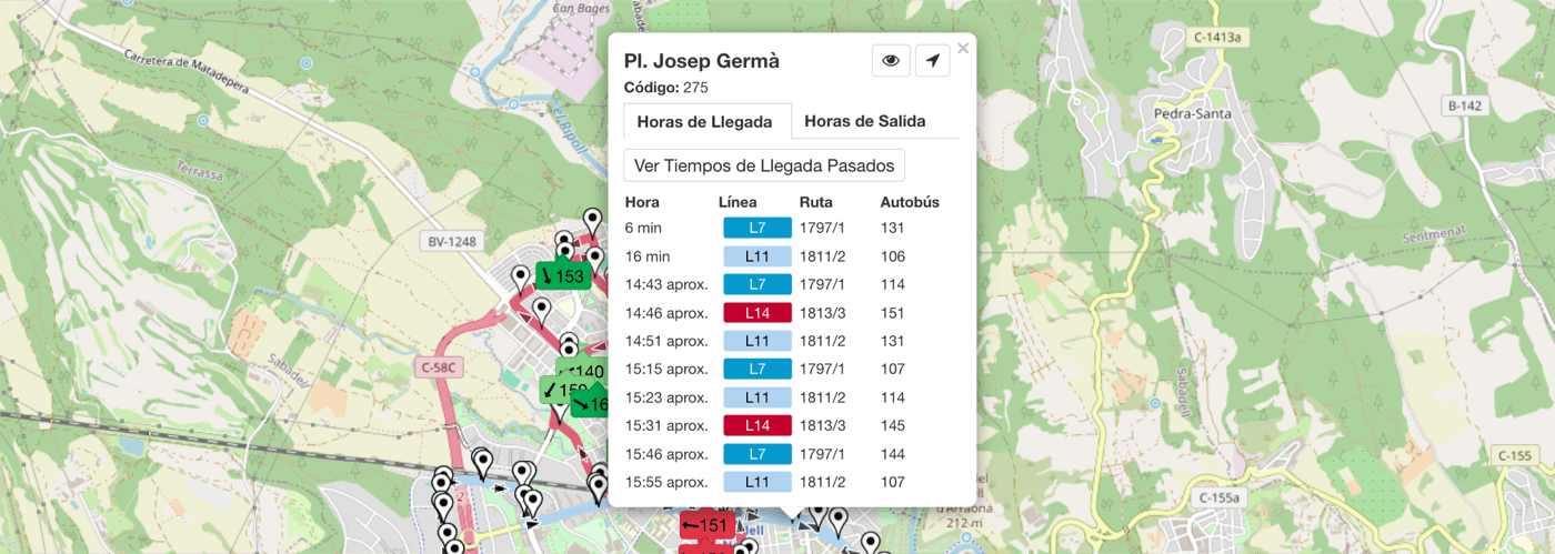 Información de paradas